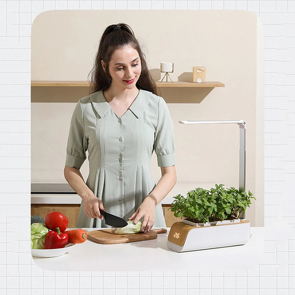 Hydroponics Growing System, Indoor Herb Garden Starter Kit with Led Grow Light, Smart Garden Planter for Home Kitchen, Automatic