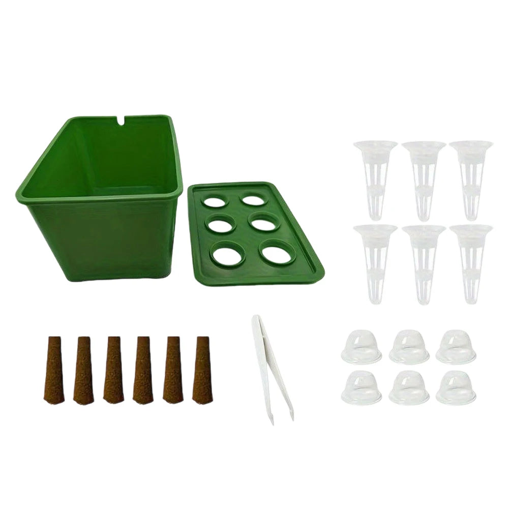 Indoor Hydroponics Grower Kit Self Watering System for Herb Enthusiasts with Complete Water Culture Components