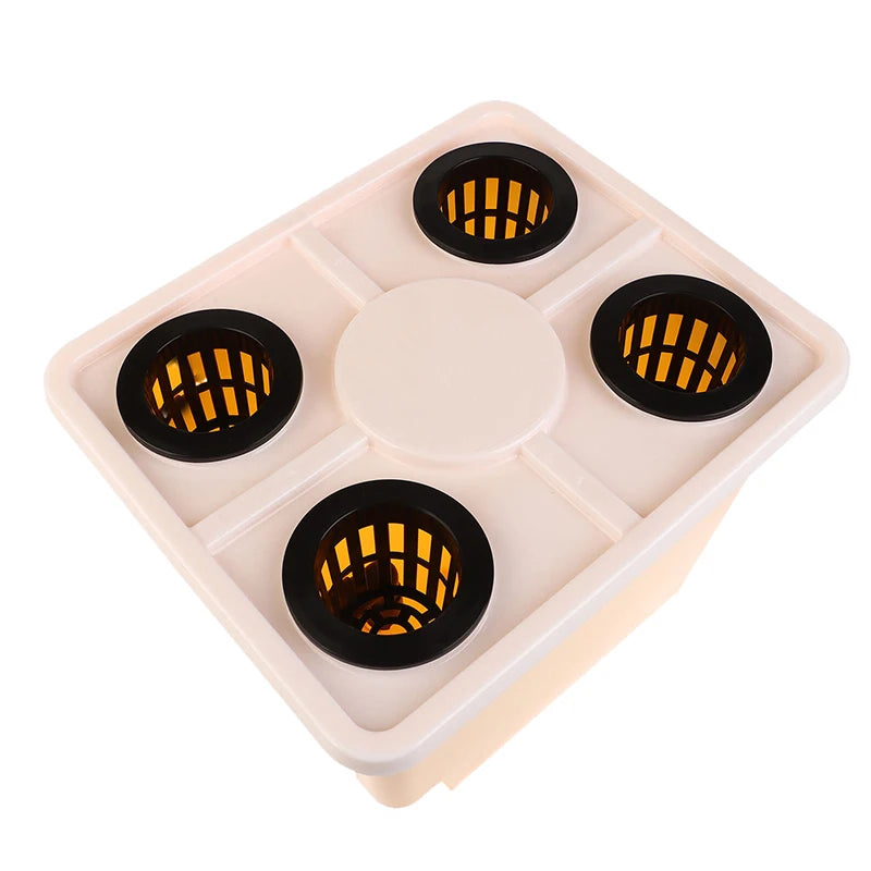 Hydroponics System Bucket With Siphon Elbows Four-Hole Cover Planting Flowerpot Soilless Culture Vegetable Nursery Fruit Bucket