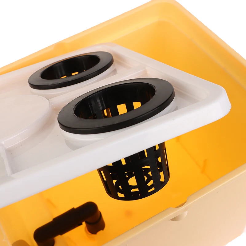 Hydroponics System Bucket With Siphon Elbows Four-Hole Cover Planting Flowerpot Soilless Culture Vegetable Nursery Fruit Bucket