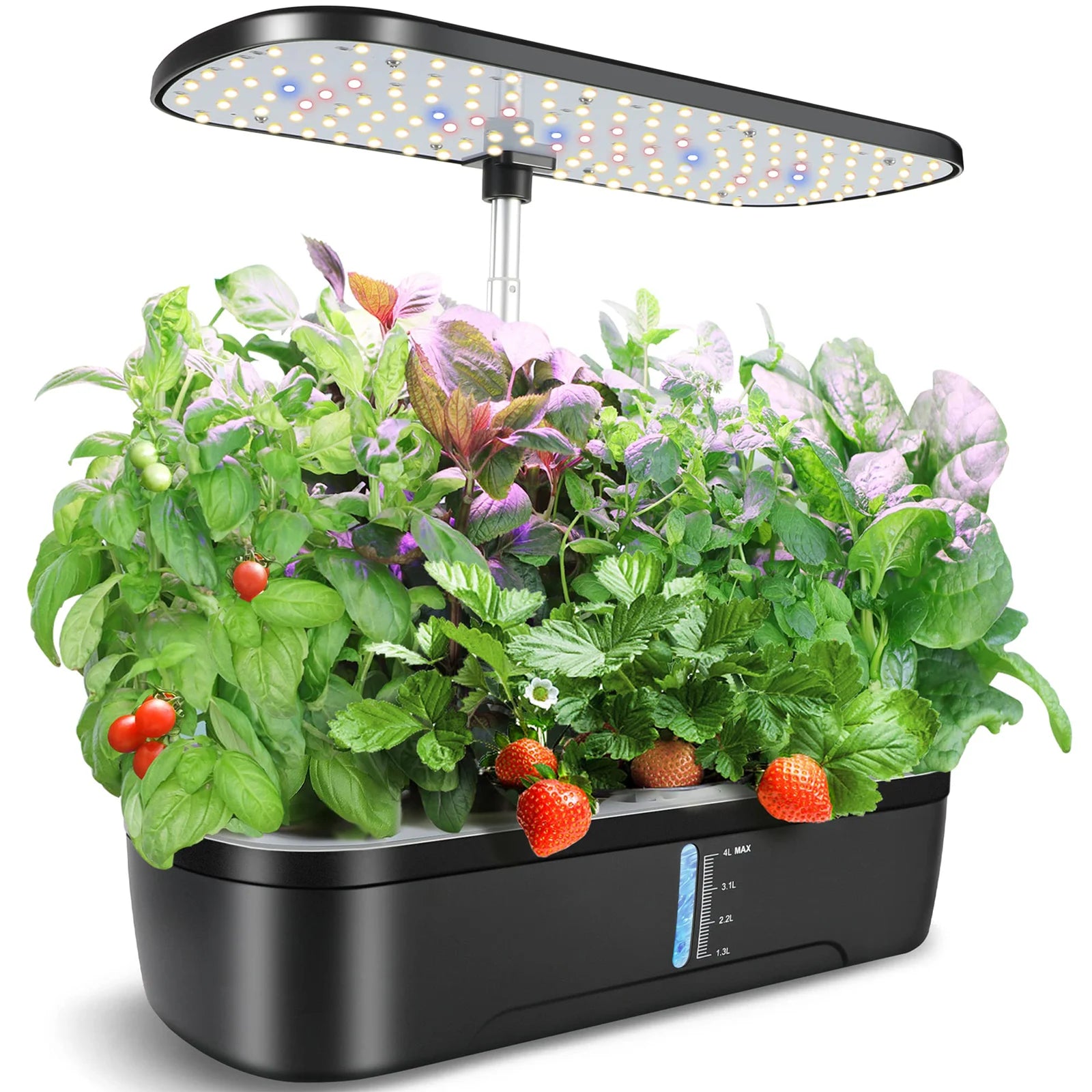 8/12 Pods Hydroponics Growing System Herb Garden Kit Indoor Adjustable Height Automatic Timer 20W LED Grow Lights 4L Water Tank