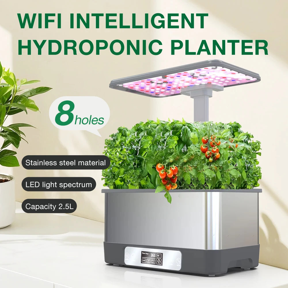 WiFi Plant Hydroponics System Growing Indoor Garden Full Spectrum LED Light Indoor Home Self Watering Smart Planting Machine