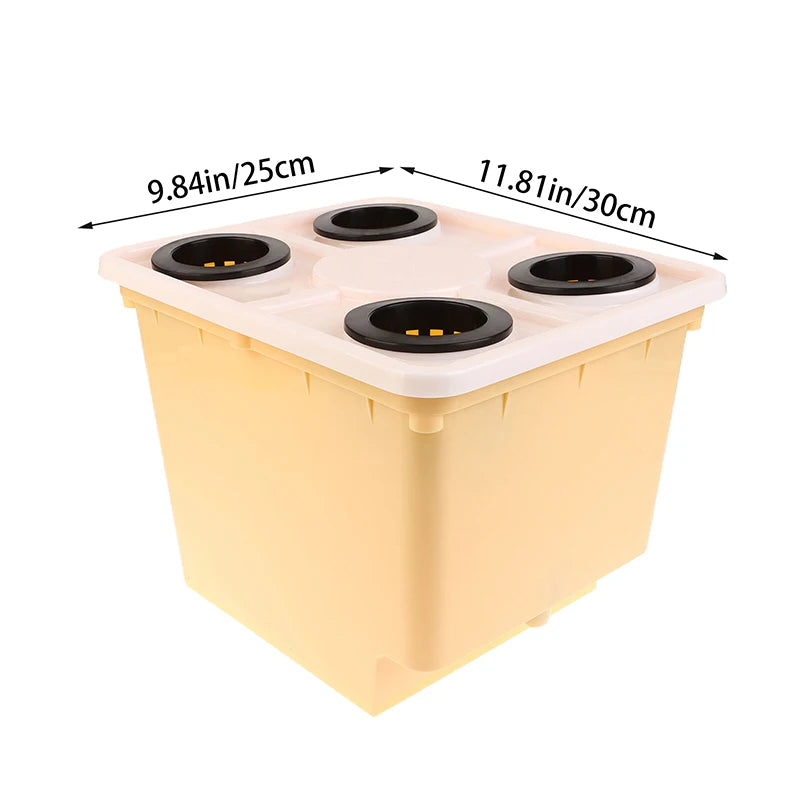 Hydroponics System Bucket With Siphon Elbows Four-Hole Cover Planting Flowerpot Soilless Culture Vegetable Nursery Fruit Bucket