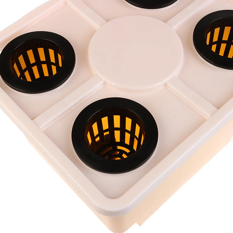 Hydroponics System Bucket With Siphon Elbows Four-Hole Cover Planting Flowerpot Soilless Culture Vegetable Nursery Fruit Bucket