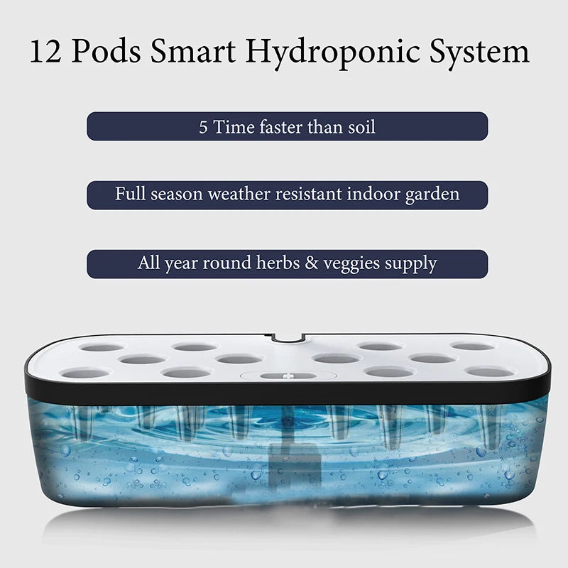 8Hole Hydroponics System Kits Box Intelligent Vegetables Planters Home Indoor LED Growth lamp Soilless Cultivation Equipment