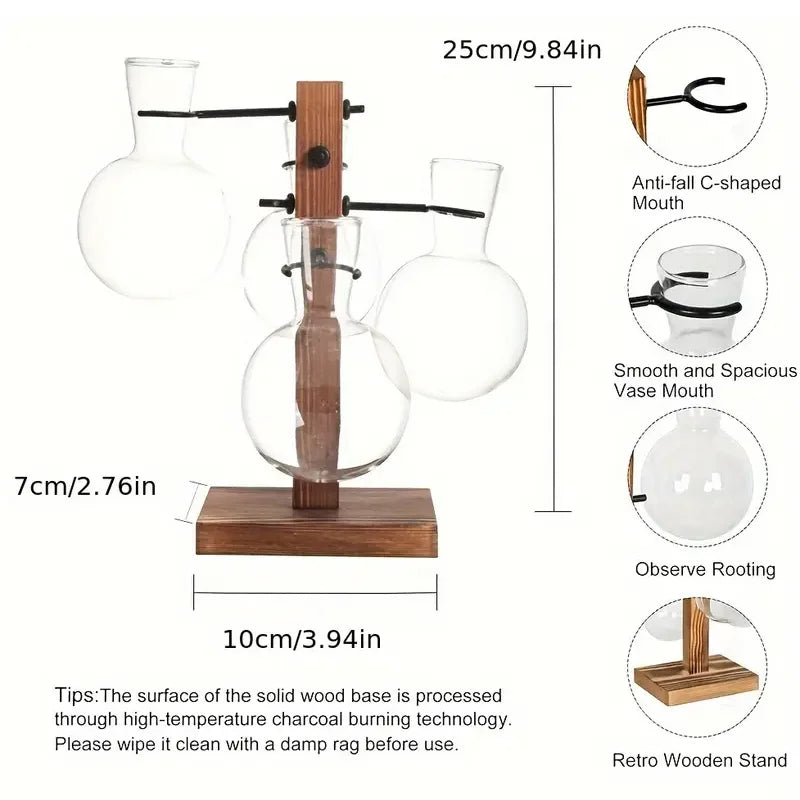 Hydroponic Plant Glass Vase, Modern Desktop Plant Terrarium Planter Bulb Water Planting Propagation Planters Hydroponics Plants