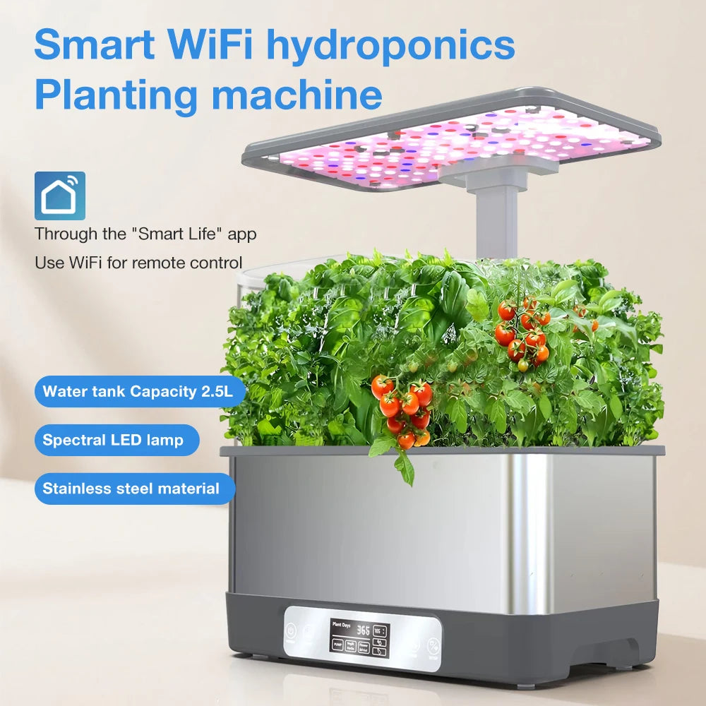 WiFi Plant Hydroponics System Growing Indoor Garden Full Spectrum LED Light Indoor Home Self Watering Smart Planting Machine