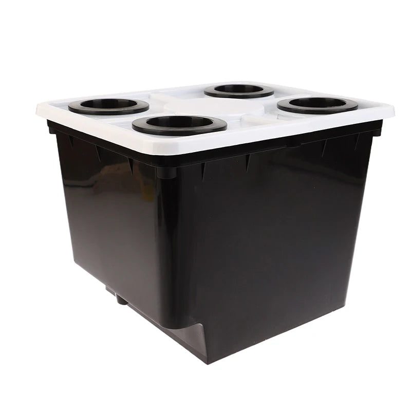 Hydroponics System Bucket With Siphon Elbows Four-Hole Cover Planting Flowerpot Soilless Culture Vegetable Nursery Fruit Bucket