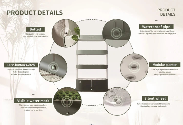 Simple Home Garden Soilless Cultivation System Indoor Balcony Vertical Hydroponic Tower Simple Greenhouse Home Growing System