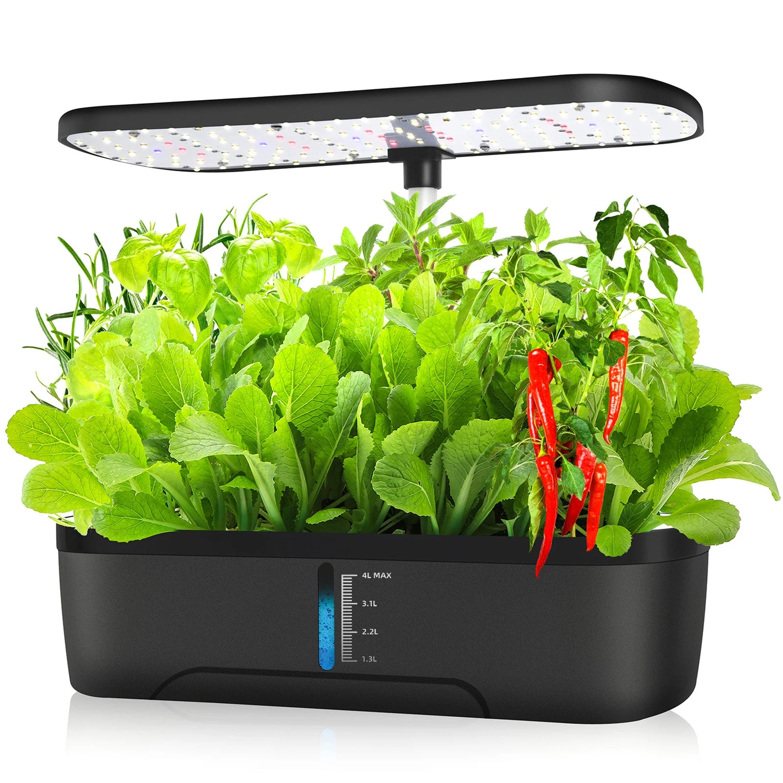 8/12 Pods Hydroponics Growing System Herb Garden Kit Indoor Adjustable Height Automatic Timer 20W LED Grow Lights 4L Water Tank