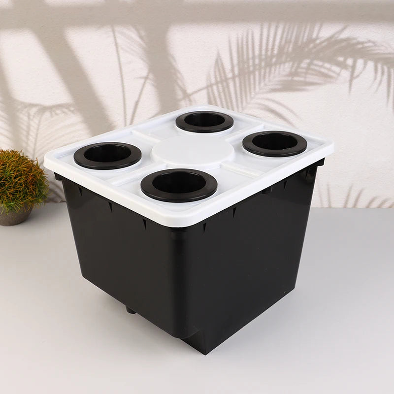 Hydroponics System Bucket With Siphon Elbows Four-Hole Cover Planting Flowerpot Soilless Culture Vegetable Nursery Fruit Bucket