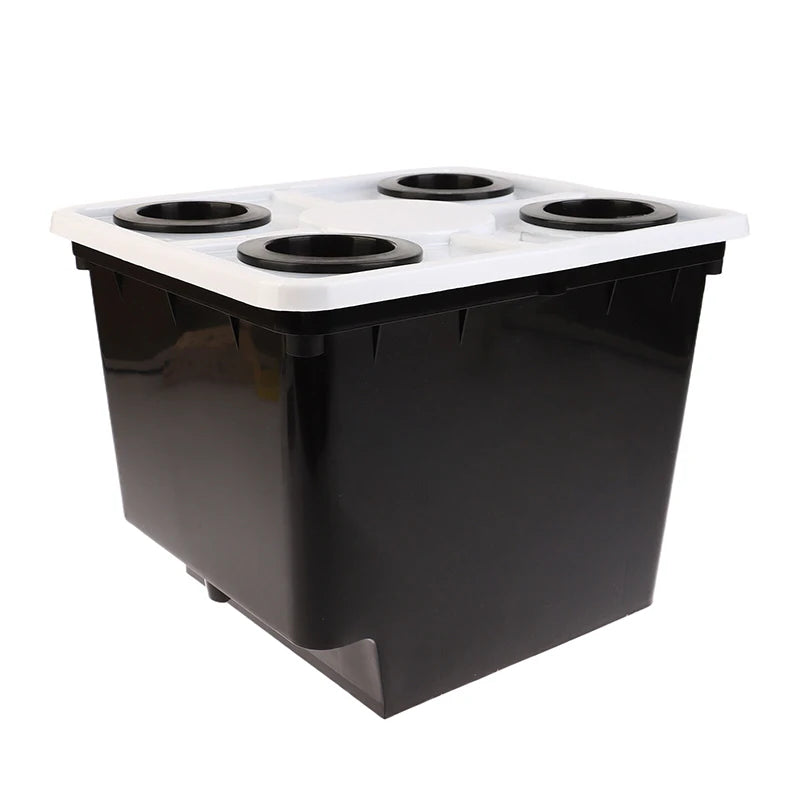 Hydroponics System Bucket With Siphon Elbows Four-Hole Cover Planting Flowerpot Soilless Culture Vegetable Nursery Fruit Bucket